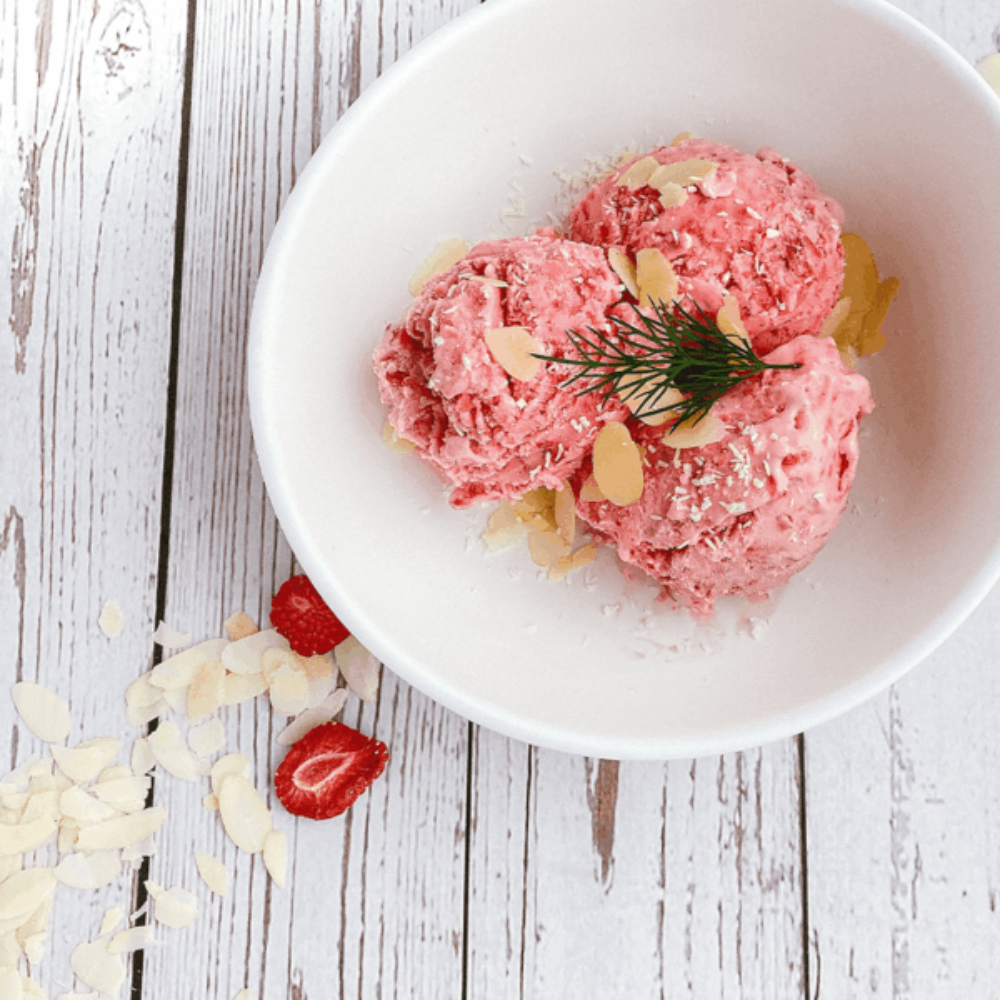 Frambozen roomijs koolhydraatarm en romig genieten