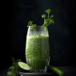 Koolhydraatarme groene smoothie met komkommer koriander en limoen frisse gezonde smoothie passend binnen het keto dieet