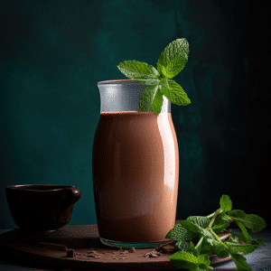 Romige pindakaas kokos chocolade smoothie met cacao en munt een gezonde en volle smoothie met pindakaas en kokos perfect als ontbijt of tussendoortje