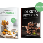 Twee boeken van Gezonderecepten.nl — “Keto Budget” met keto-vriendelijke gefrituurde gerechten en “101 Keto Recepten” met chocoladebrownies — gericht op koolhydraatarm, keto en gezond gewichtsverlies.