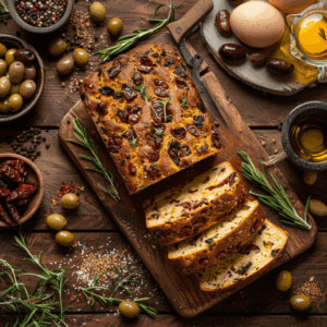Hartig paleo brood met olijven en zongedroogde tomaten mediterrane uitstraling