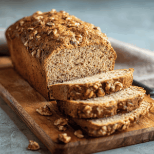 Koolhydraatarm stevig walnoten brood met een lekkere bite en gezonde vetten, perfect voor elke maaltijd.