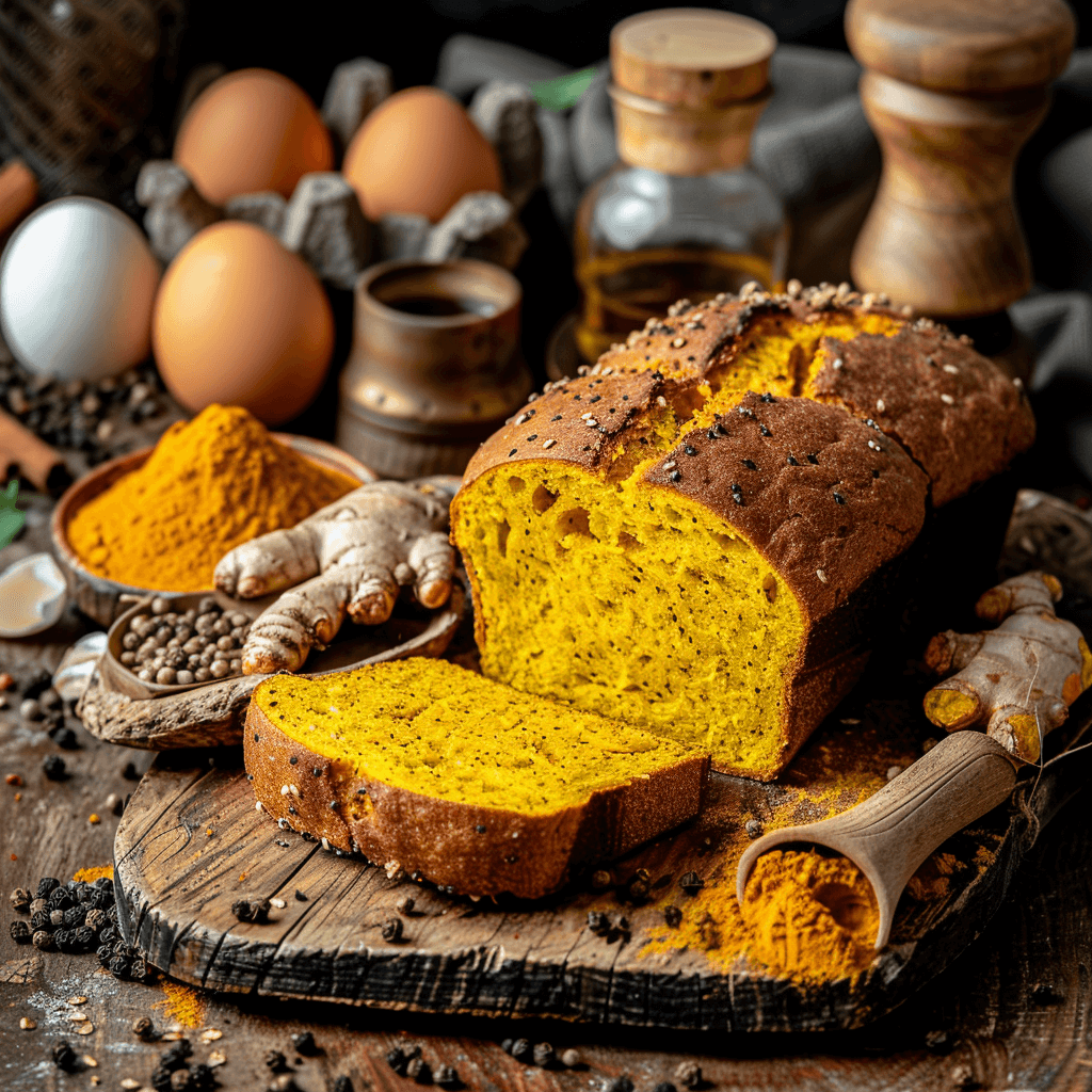 goudkleurig paleo brood met kurkuma en zwarte peper subtiele specerijtoon