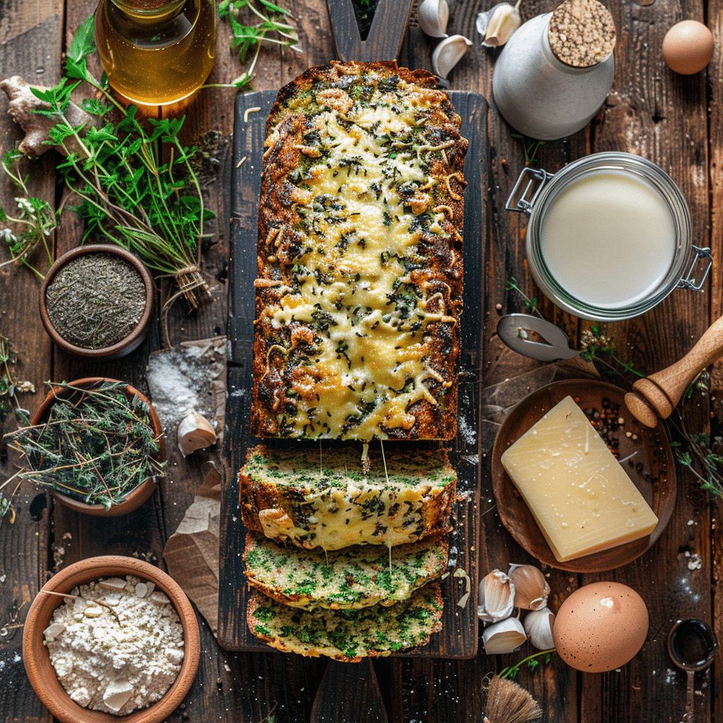 snel brood met Italiaanse kruiden en gesmolten kaas