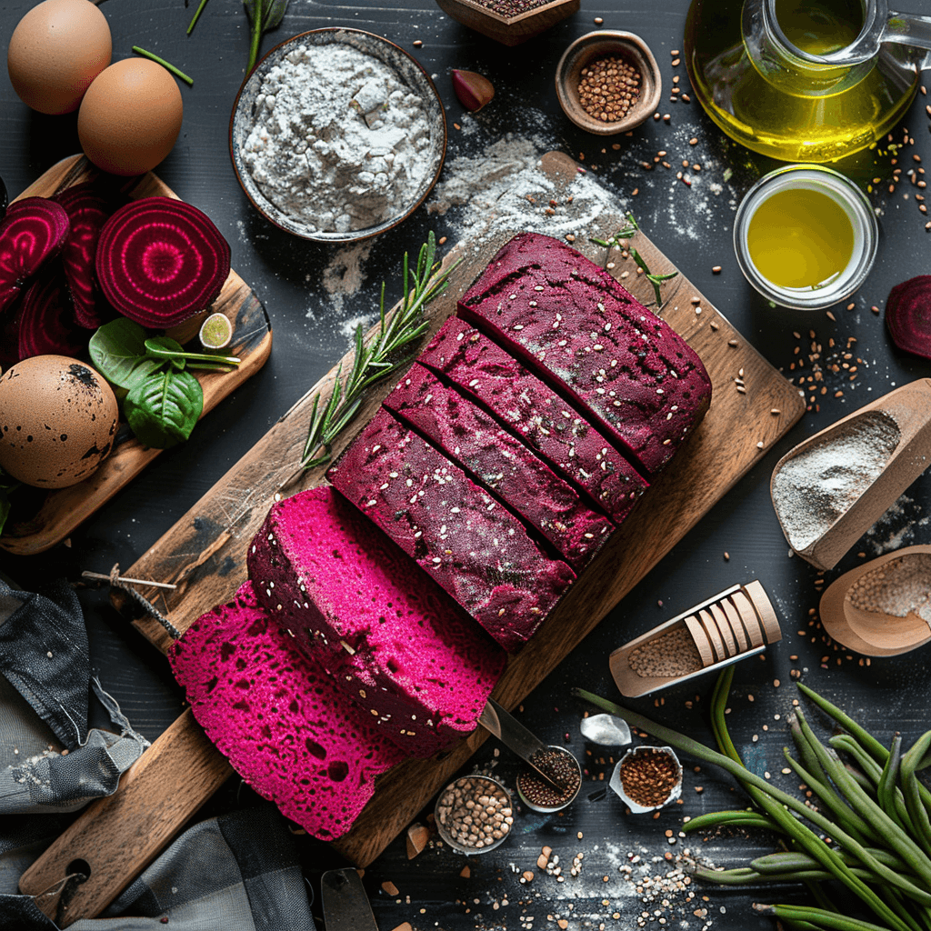 roze rood paleo brood met bietjes en zachte binnenkant