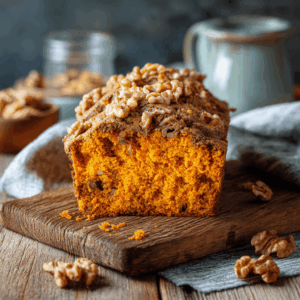 Koolhydraatarm voedzaam zoete aardappel walnoten brood, met een hartige en zoete smaakbalans.