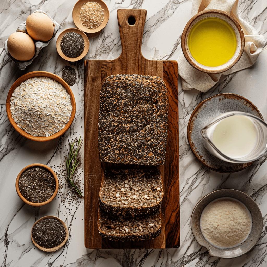 stevig brood met chiazaad en nootachtige structuur