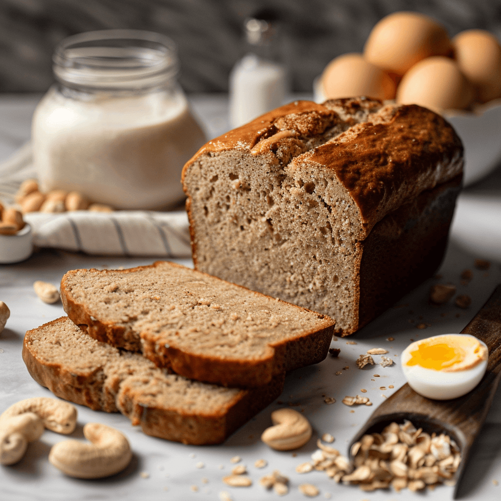 licht paleo brood met cashewboter zachte goudbruine bovenkant