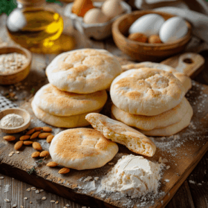 Zachte, luchtige Keto pita broodjes met goudbruine korst en lichte textuur