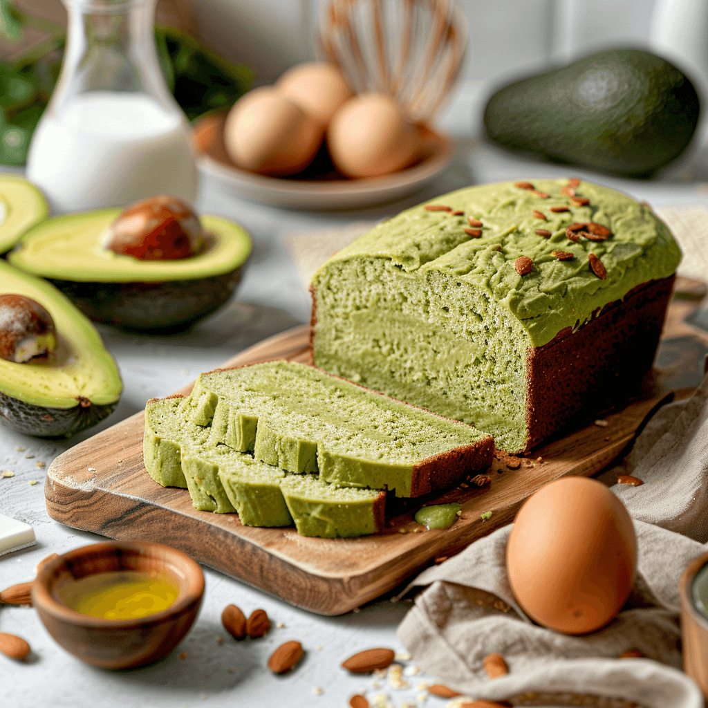 paleo brood met avocado zachtgroene tinten en romige luchtige structuur