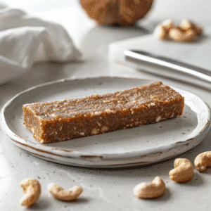 Paleo Cashew Energie Repen, gemaakt met cashewnoten en Medjool dadels. Deze voedzame, no-bake snack is de perfecte gezonde energieboost.