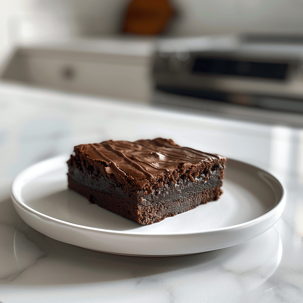 paleo chocolade brownie met fudgy structuur en diepe donkere chocoladekleur, gezonde glutenvrije brownie gemaakt met amandelmeel cacao en honing, zachte en smeuïge paleo brownie perfect voor een voedzame en natuurlijke chocoladetraktatie
