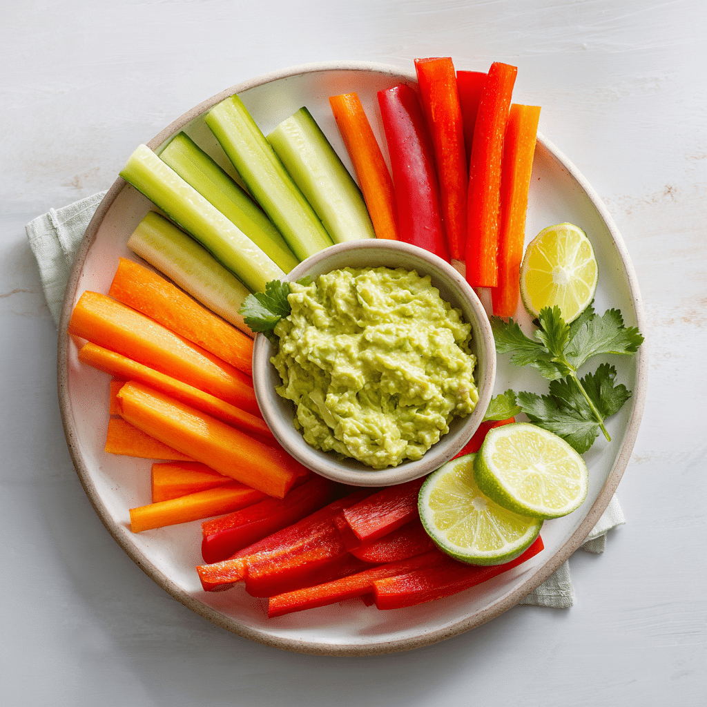 Paleo Groentesticks met Guacamole