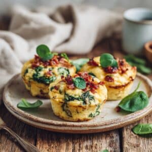 Paleo hartige eimuffins met spinazie en spek, gezonde, eiwitrijke ontbijtmuffins zonder granen, ideaal voor meal prep of een snel ontbijt in Nederland.