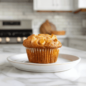 Paleo appel kaneel muffin met stukjes verse appel, luchtig gebakken en ideaal als gezond glutenvrij tussendoortje of ontbijtoptie.