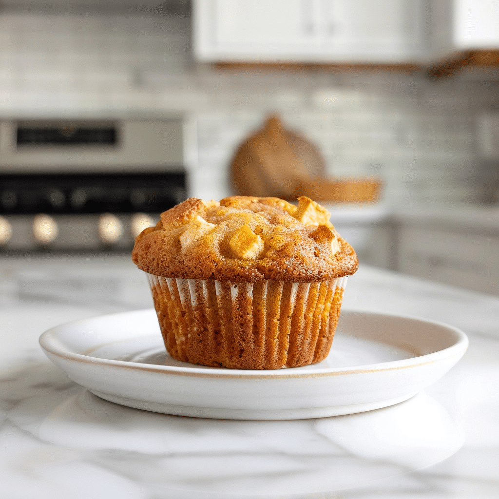 Paleo kaneel appel muffin met stukjes verse appel, luchtig gebakken en ideaal als gezond glutenvrij tussendoortje of ontbijtoptie.