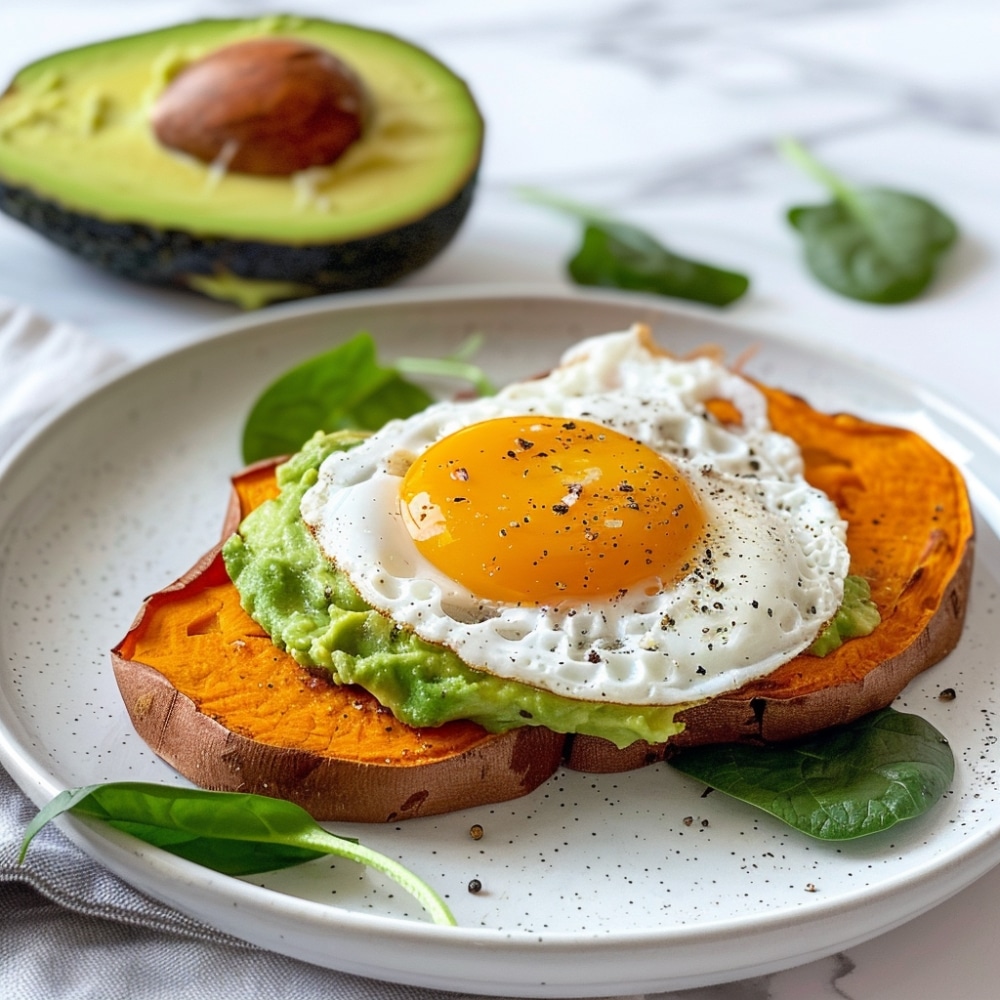 Gezonde Paleo zoete aardappel toast uit Nederland glutenvrij ontbijt met avocado, ei of notenboter, ideaal voor een voedzame start van de dag in Amsterdam of overal in Nederland.