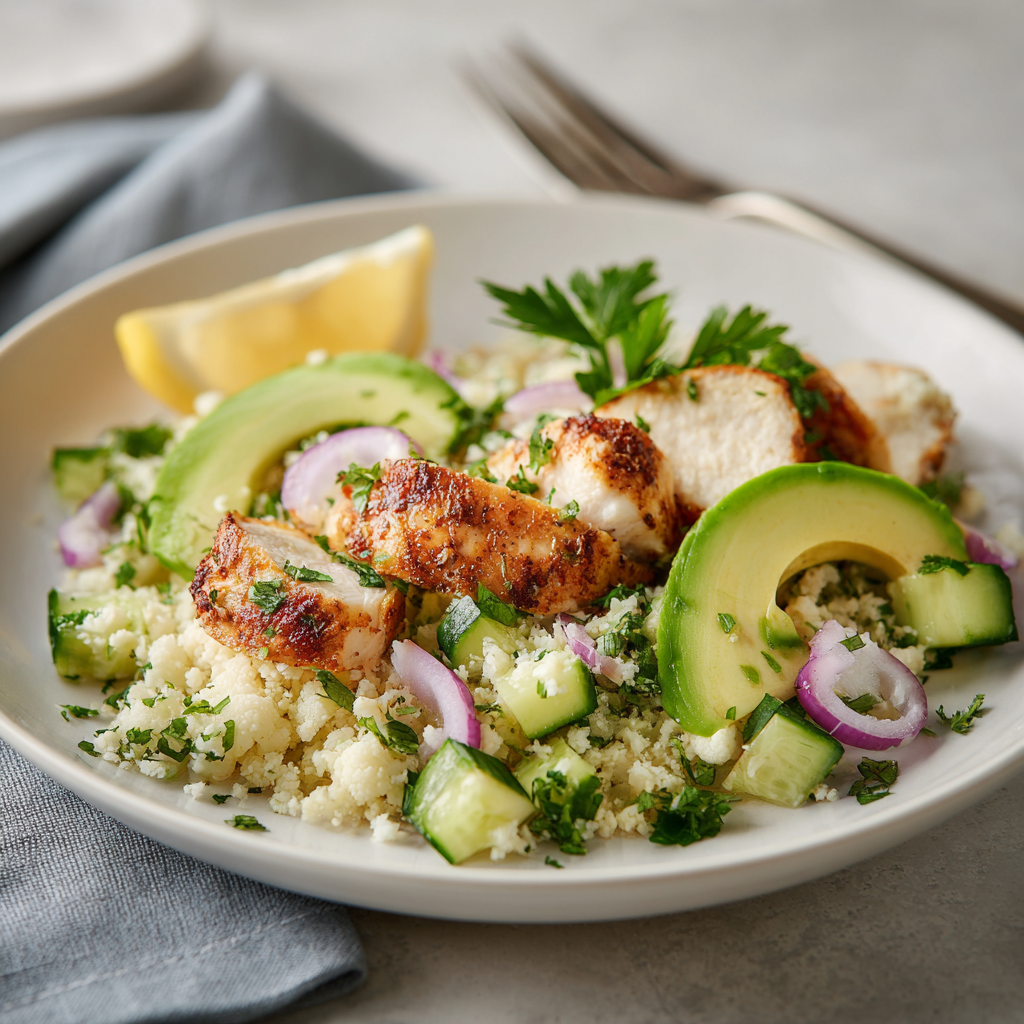Paleo Bloemkoolsalade met Kip