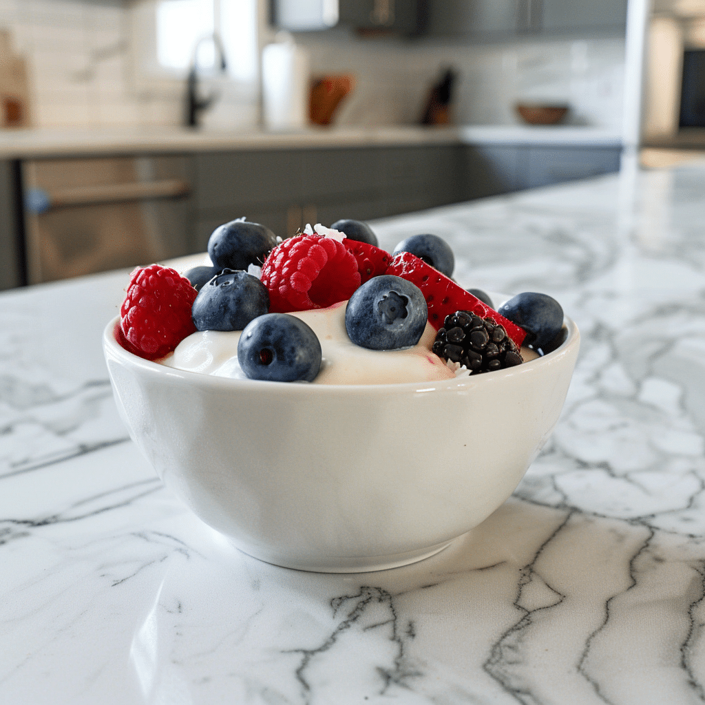 Paleo kokosyoghurt met verse bessen
