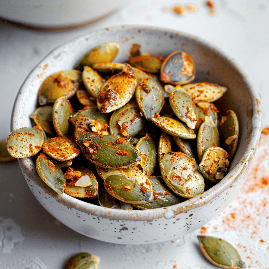 Paleo pittig geroosterde pompoenpitten 