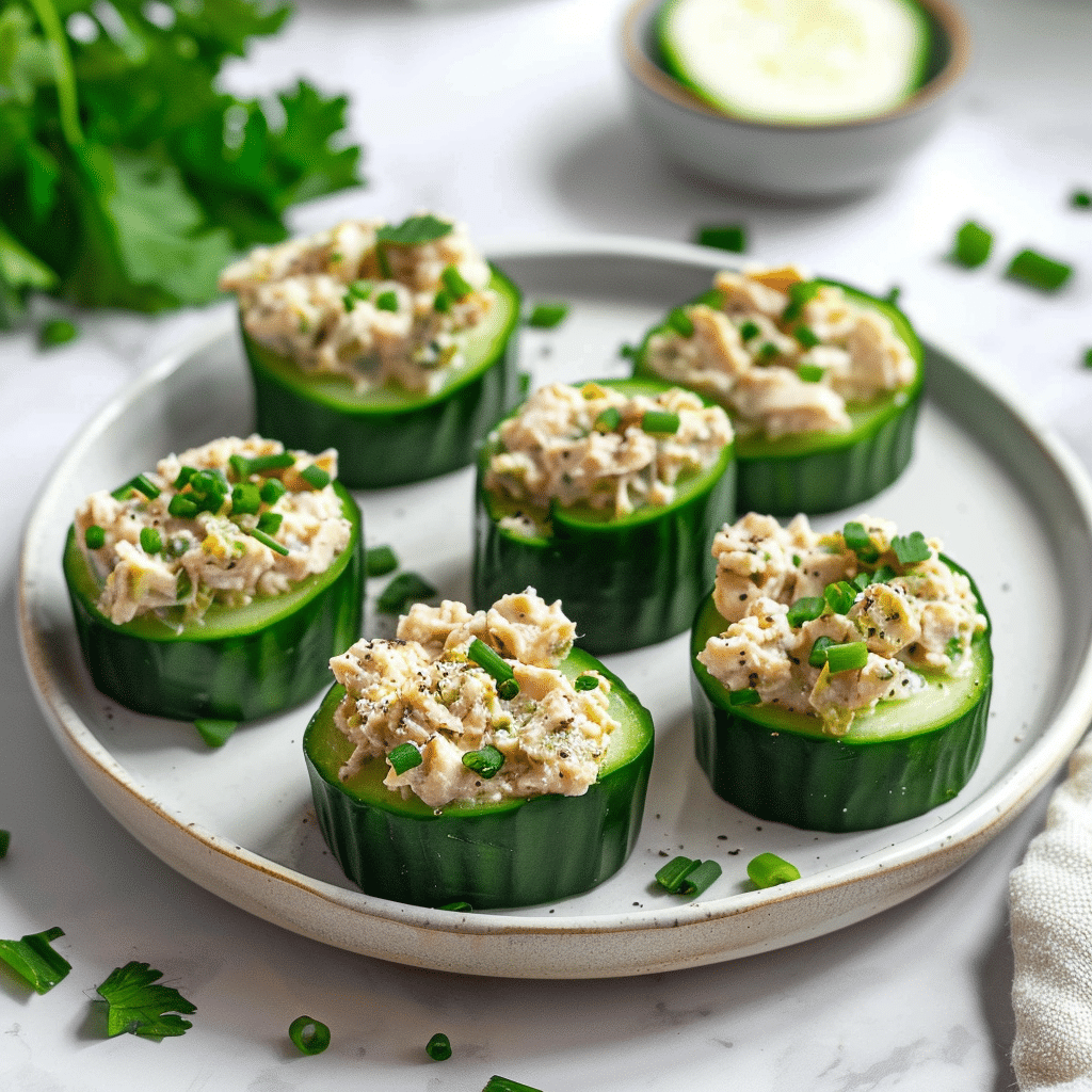 Paleo tonijn komkommer bakjes