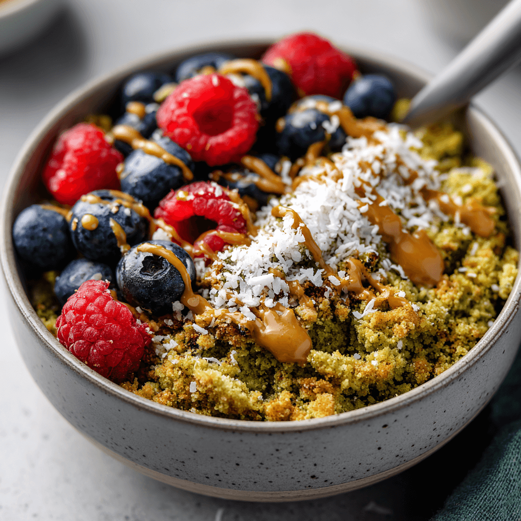 Keto Kokos Matcha Vegan Ontbijtcrumble