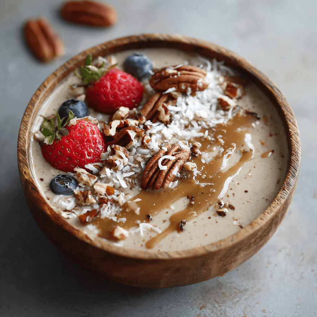 Keto pecan vanille vegan smoothie bowl