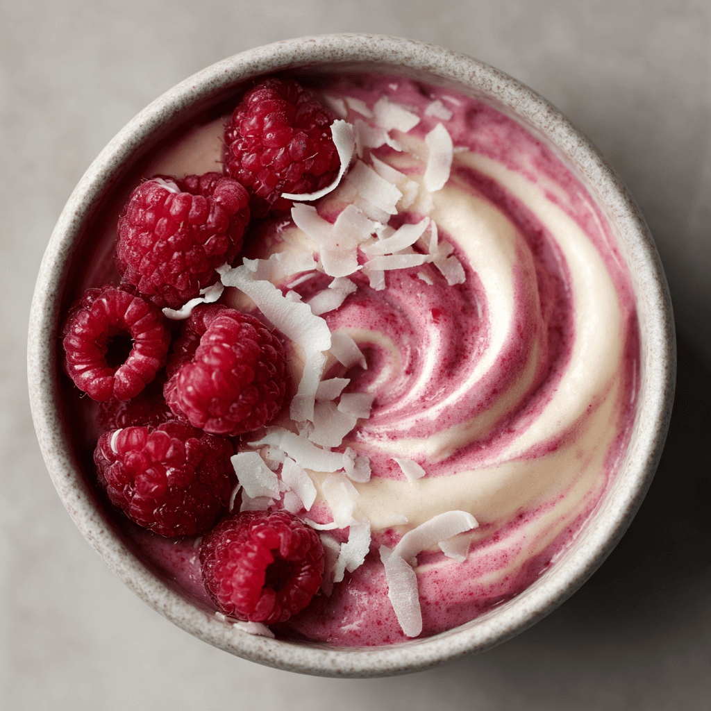 Keto vegan framboos kokos proteïnecrème