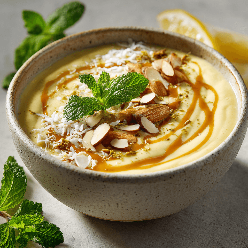 Keto Vegan Citroen-Gember Smoothie Bowl