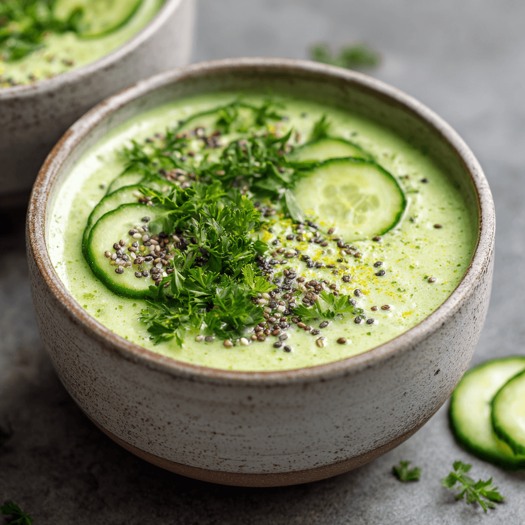 Keto Vegan Komkommer Avocado Eiwitsoep