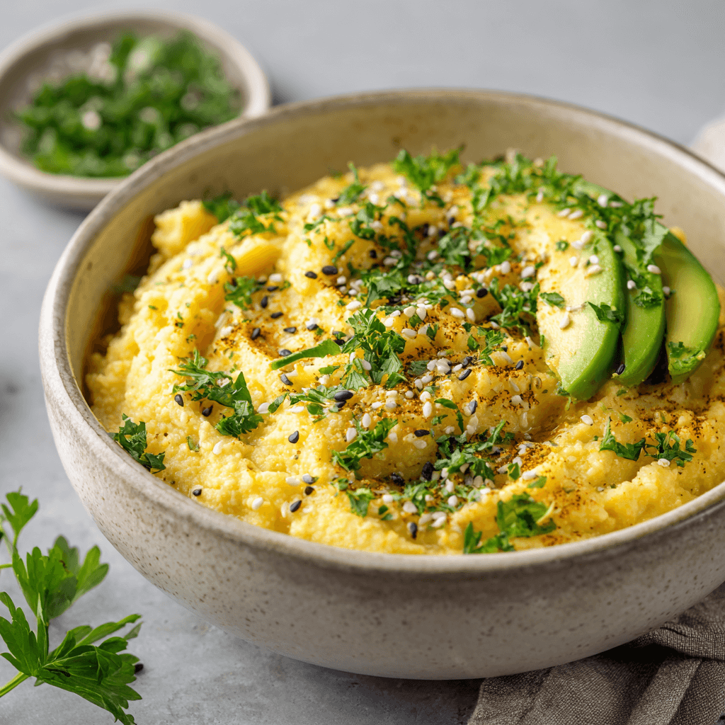 Keto Vegan Gekruide Bloemkool Ontbijtpuree