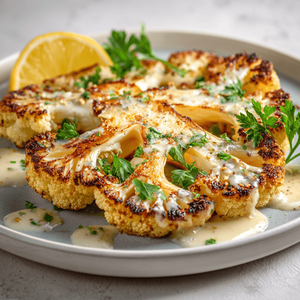 Keto Vegan Knoflook Geroosterde Bloemkoolsteak