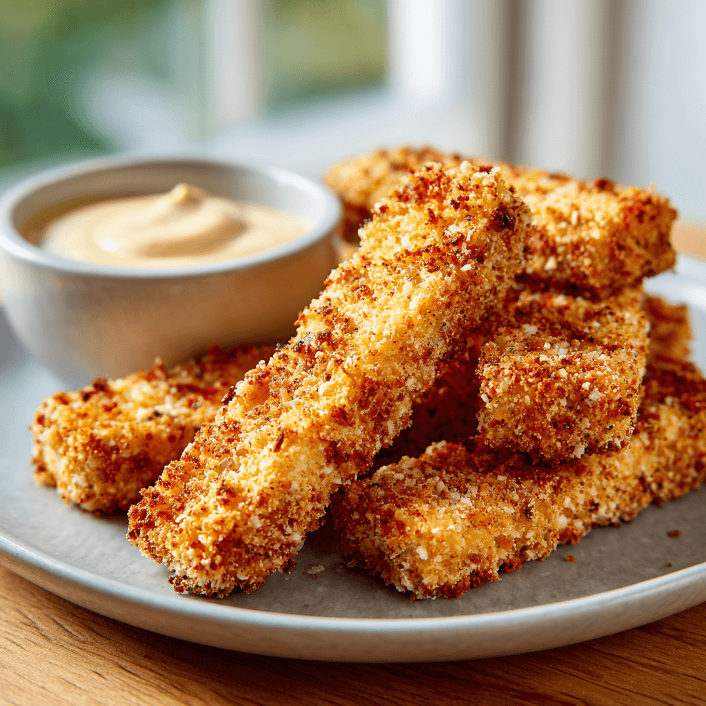 Keto Vegan Tofu Stukjes met Amandelkorst