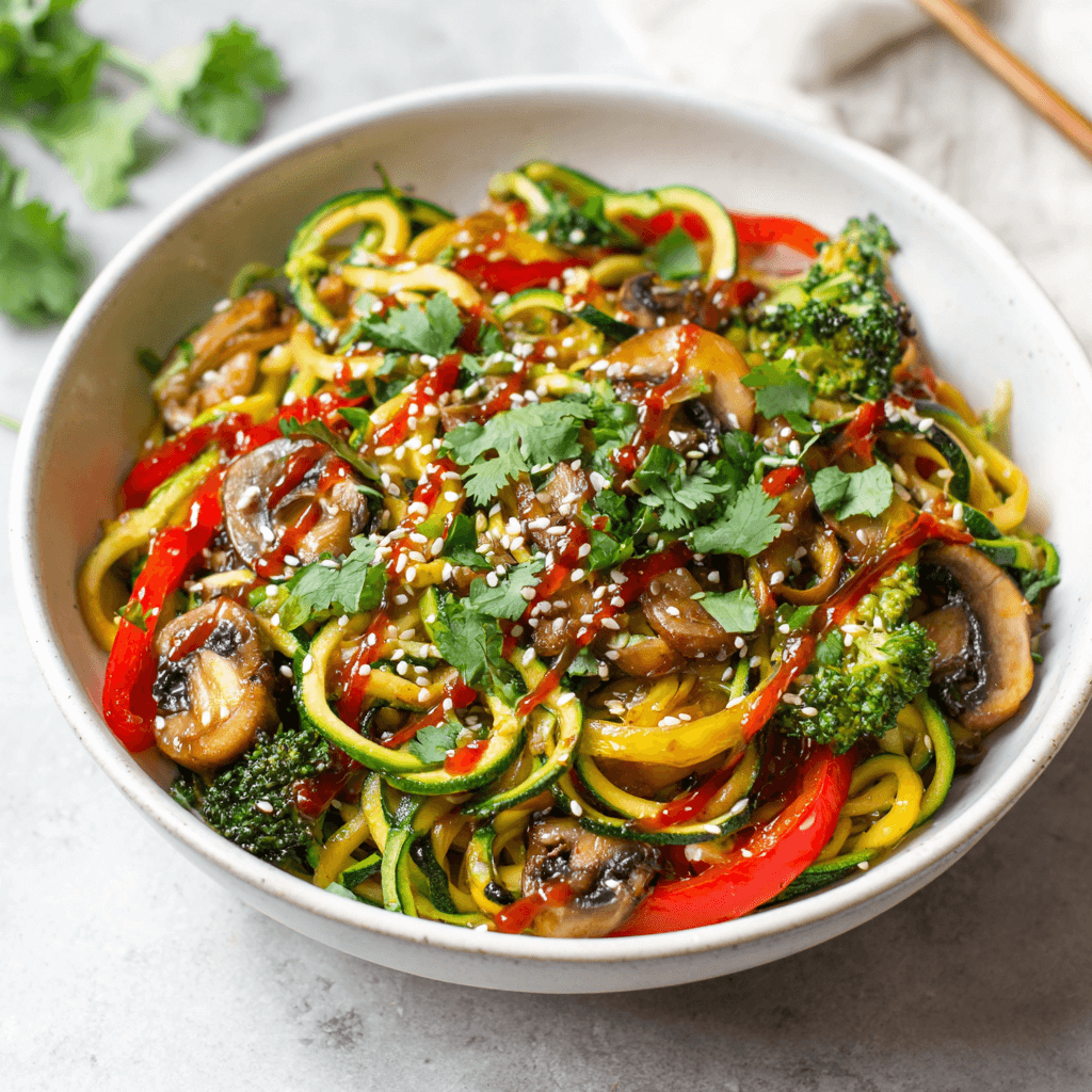 Keto Vegan Pittige Courgettennoedel Roerbak