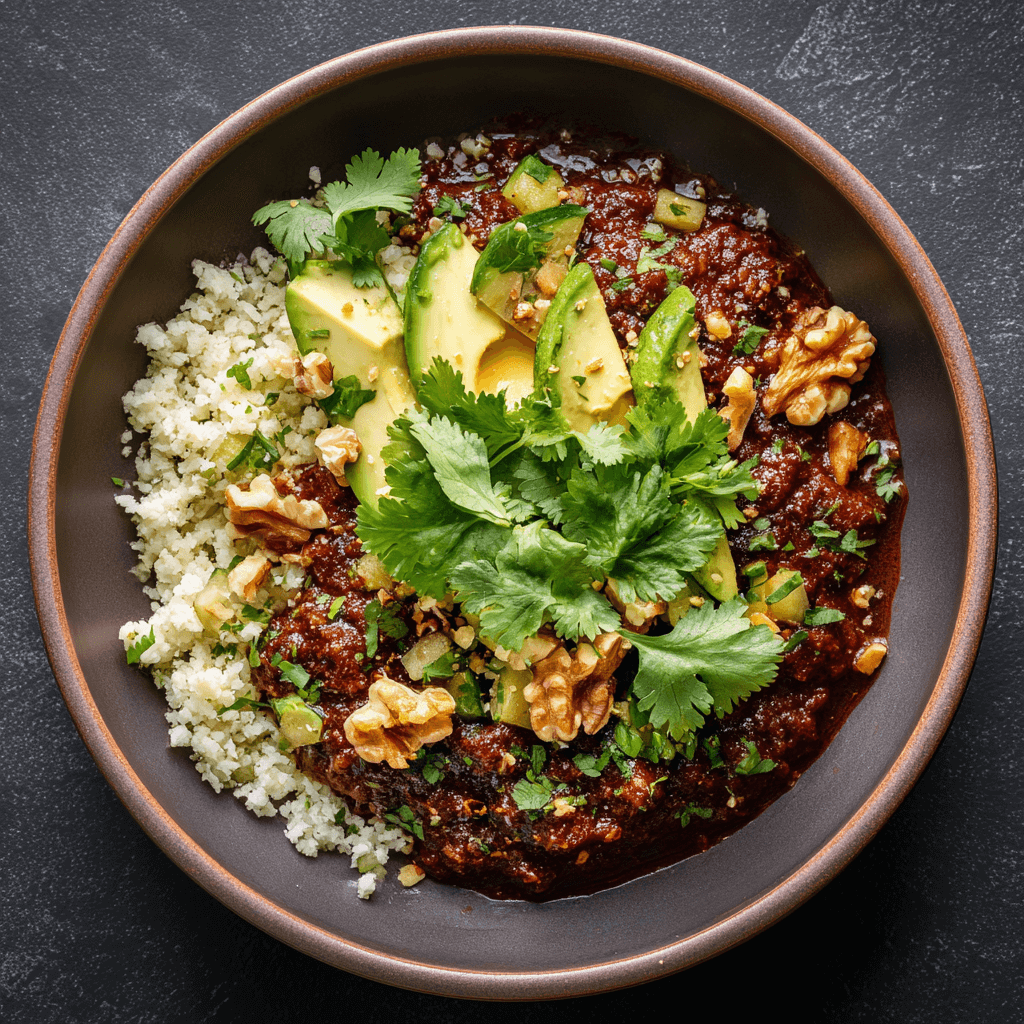 Keto Vegan Courgette Mole Chili