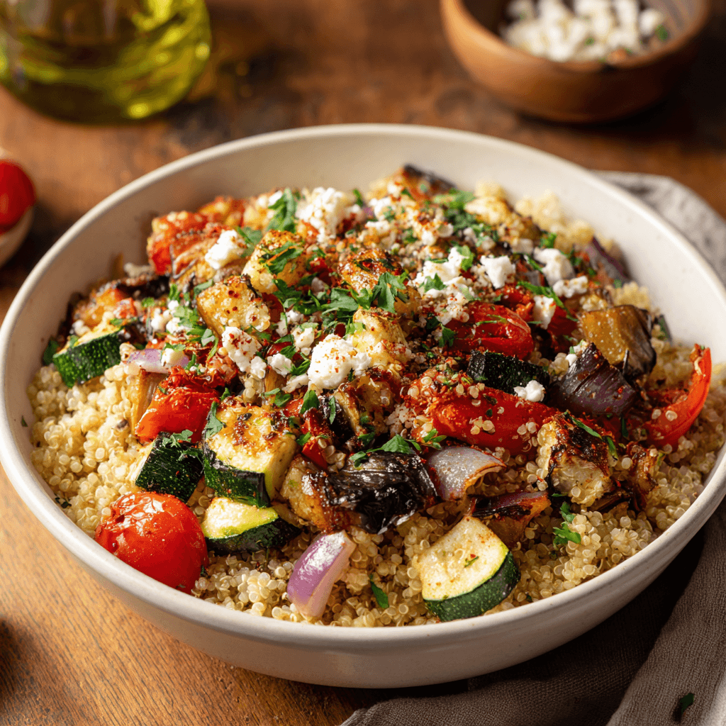 Mediterrane Quinoa met Geroosterde Groenten