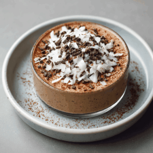 Romige en volle Keto Mokka Kokos Cheesecake met krachtige koffie- en chocoladetonen, perfect als snel koolhydraatarm dessert.