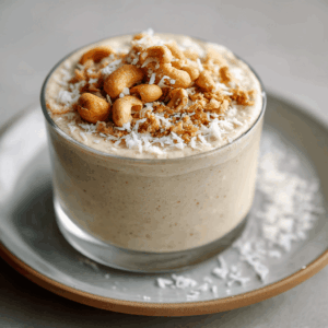 Zijdezachte en romige Keto Cashew Vanille Cups met een zachte nootachtige smaak, ideaal voor een snel en troostrijk koolhydraatarm dessert.