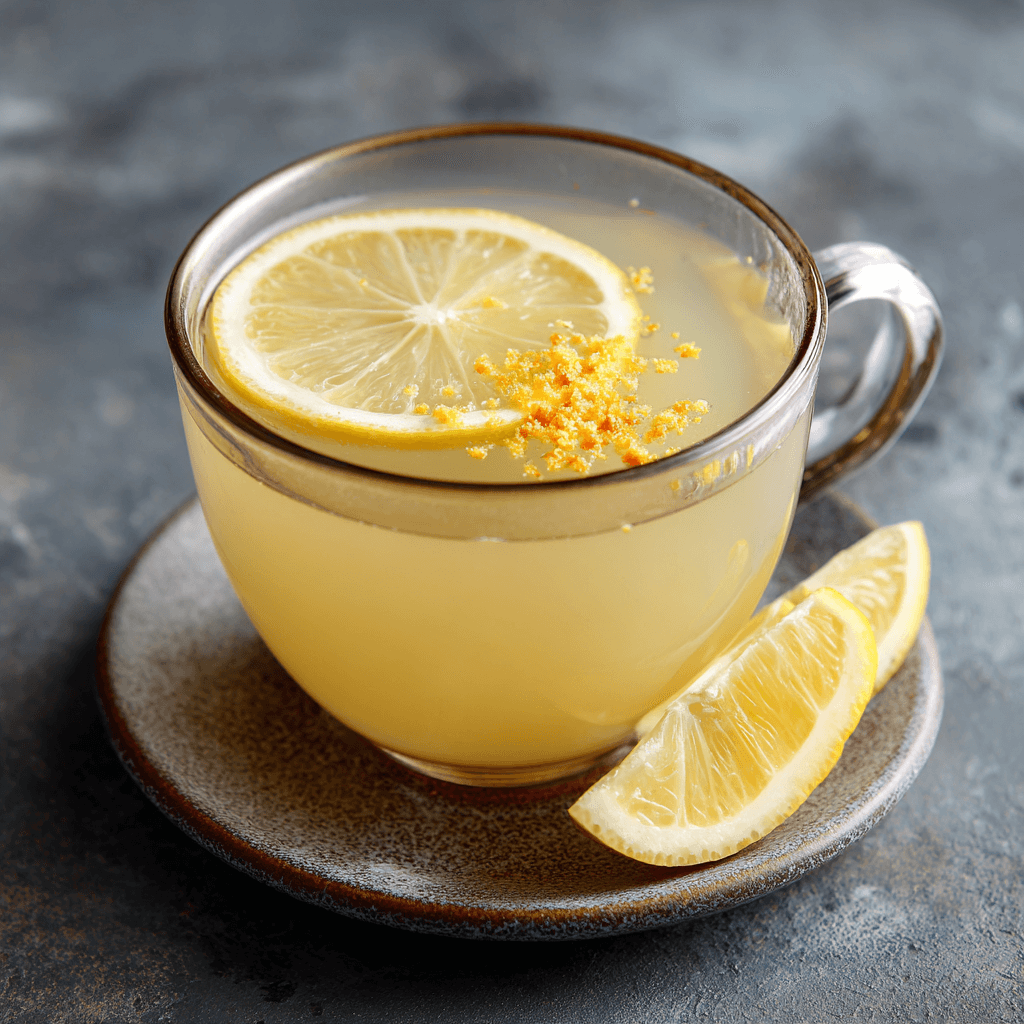 Warme en verfrissende Keto Citroen-Gemberthee met frisse citrus en verzachtende gember, perfect voor een licht koolhydraatarm drankje.