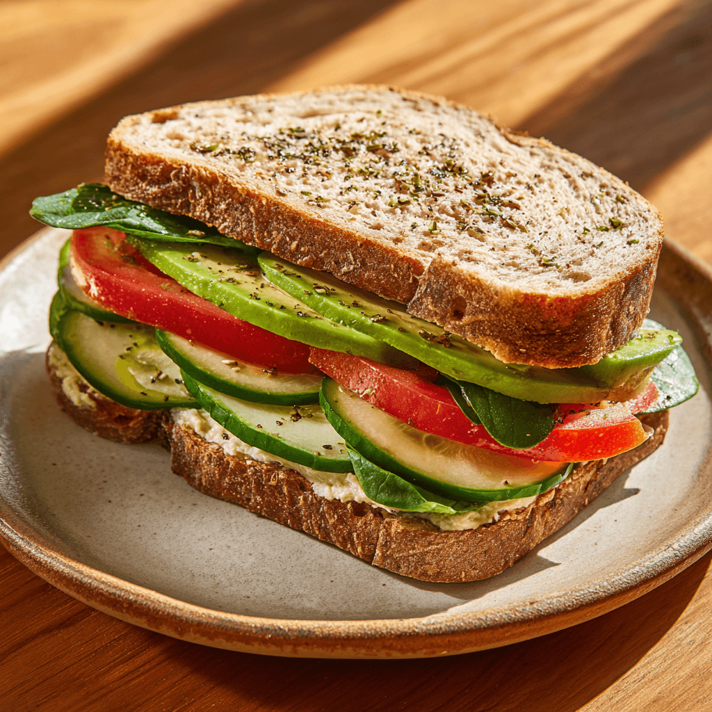 Hummus- en avocado sandwich