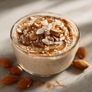 Romige en gezellige Keto Amandel-Kaneel Cups met warme kruiden en nootachtige zoetheid, ideaal als troostrijk koolhydraatarm dessert.