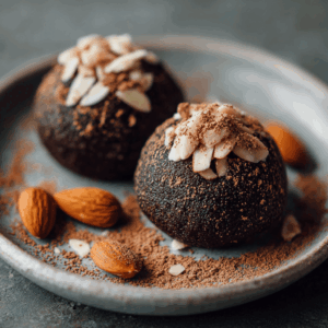 Rijke en zachte keto cacao-vanille amandelhapjes met diepe cacaosmaak en warme vanille, perfect als koolhydraatarme chocoladetraktatie.