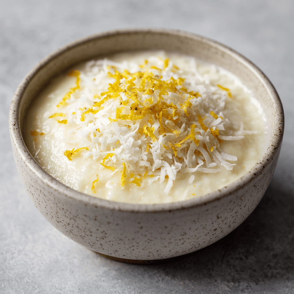 Frisse en romige keto kokos-citroenpudding, koolhydraatarm en snel te maken. Perfect met verfrissende citrus en een zachte kokosstructuur.