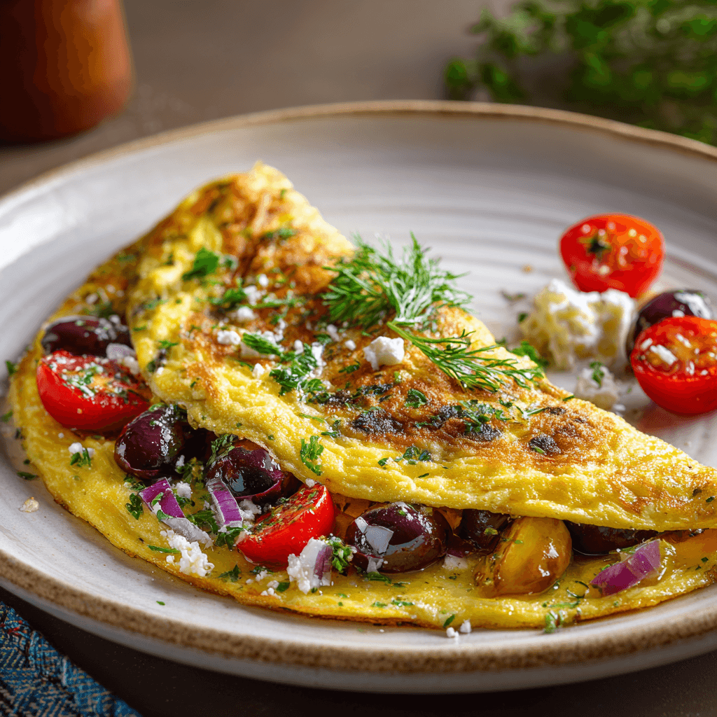 Omelet met Olijven en Kruiden
