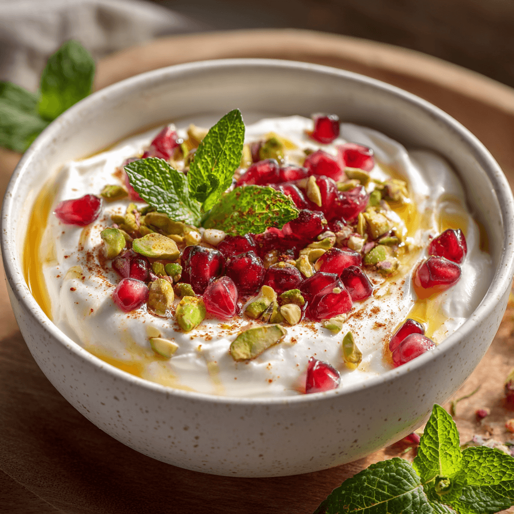 Yoghurtbowl met granaatappel en pistachenoten