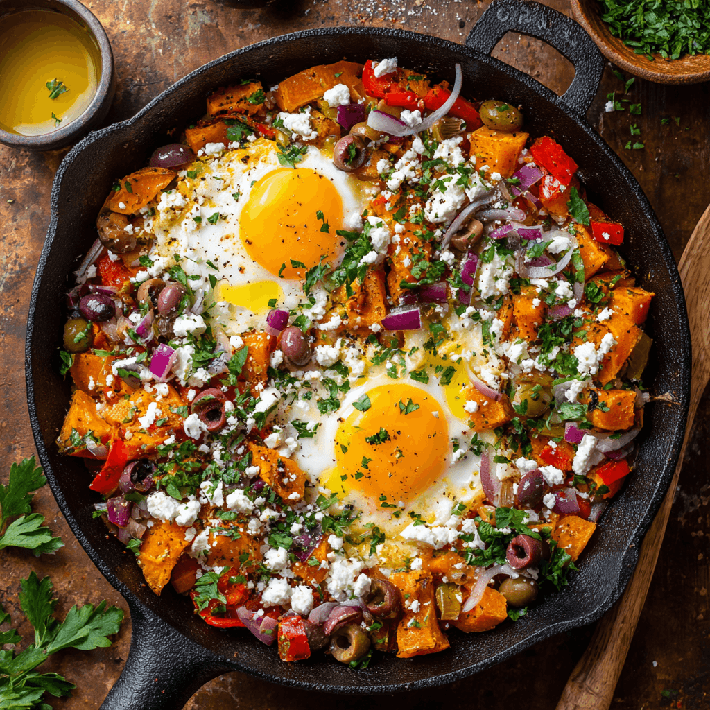 Zoetaardappel- en Ei Ontbijtpan