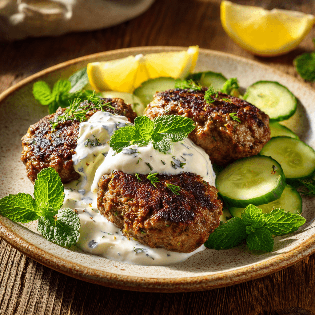 Runderkofta met yoghurtsaus