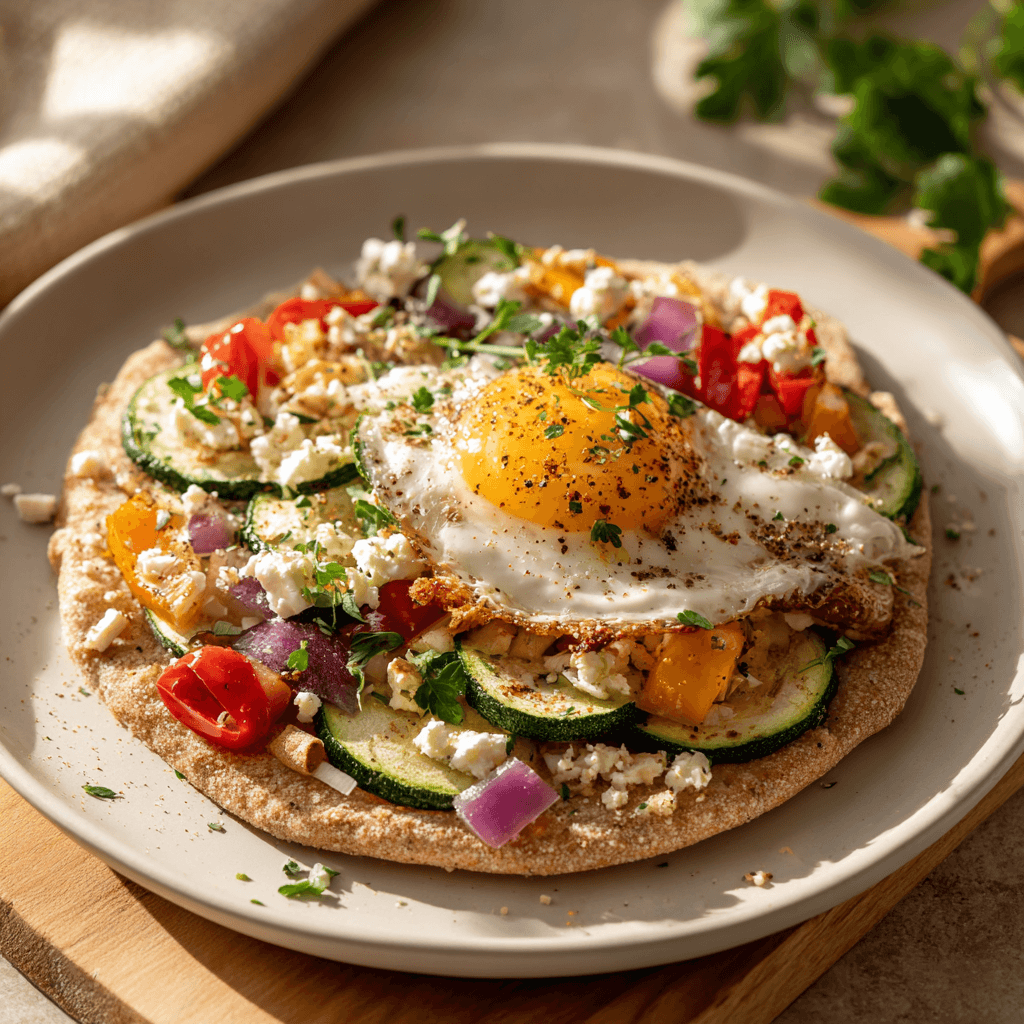 Ontbijt flatbread met groenten