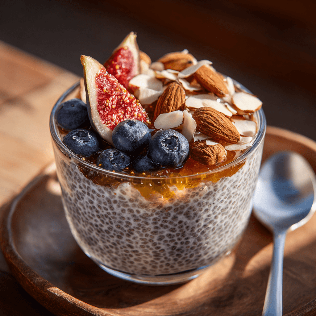 Chia pudding met amandelmelk en honing