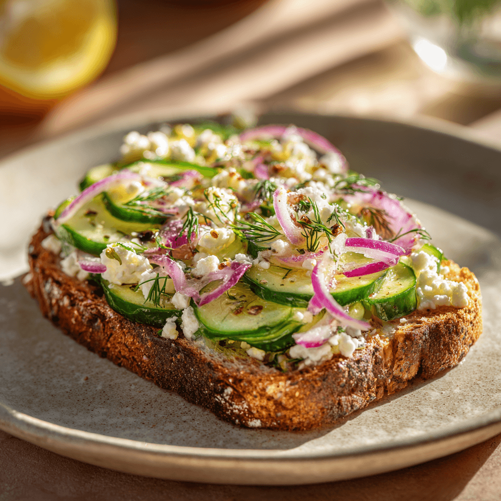 Komkommer- en Feta-toast